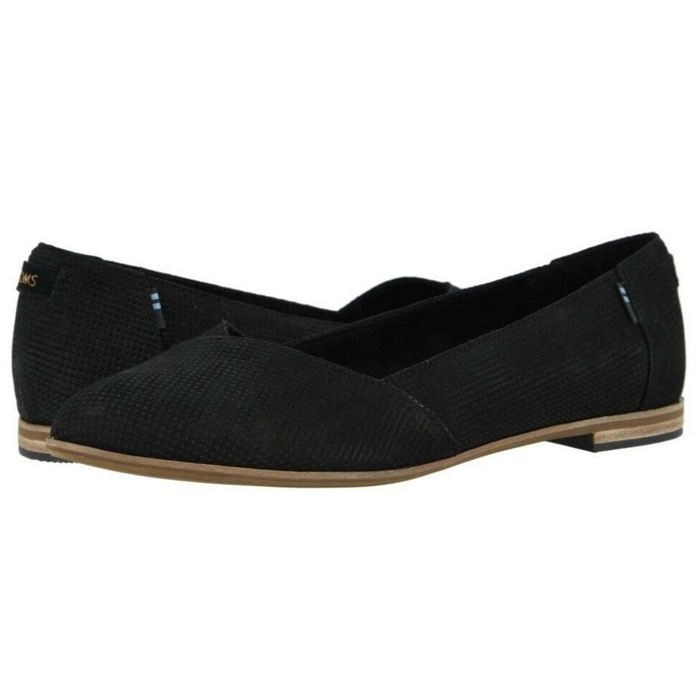 Tom’s Julie Perforated Flats Black Size 10 - Picture 2 of 7